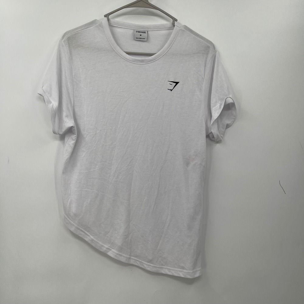 Pre owned Gymsharkβ White T-Shirt Medium M Activewear Training Gym Workout Tee